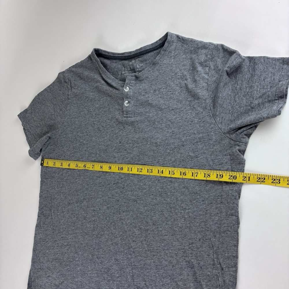 Free Fly Mens Medium Heather Grey Bamboo Blend Henley T-Shirt Size - Picture 5 of 9